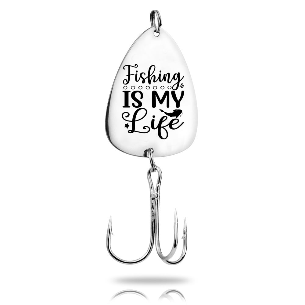 Image of "Fishing is My Life Engraved Metal Fish Hook – Perfect Gift for Passionate Anglers and Fishermen"