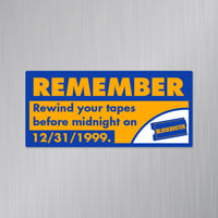 Image 1 of Blockbuster: Remember to Rewind Y2K Parody Magnet