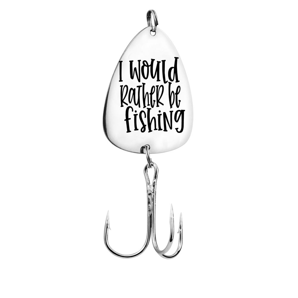 Image of I Would Rather Be Fishing Engraved Metal Fish Hook – Perfect Gift for Fishing Lovers