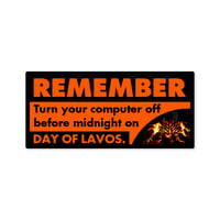 Image 1 of Chrono Trigger: Remember Day of Lavos Y2K Parody Laminated Sticker