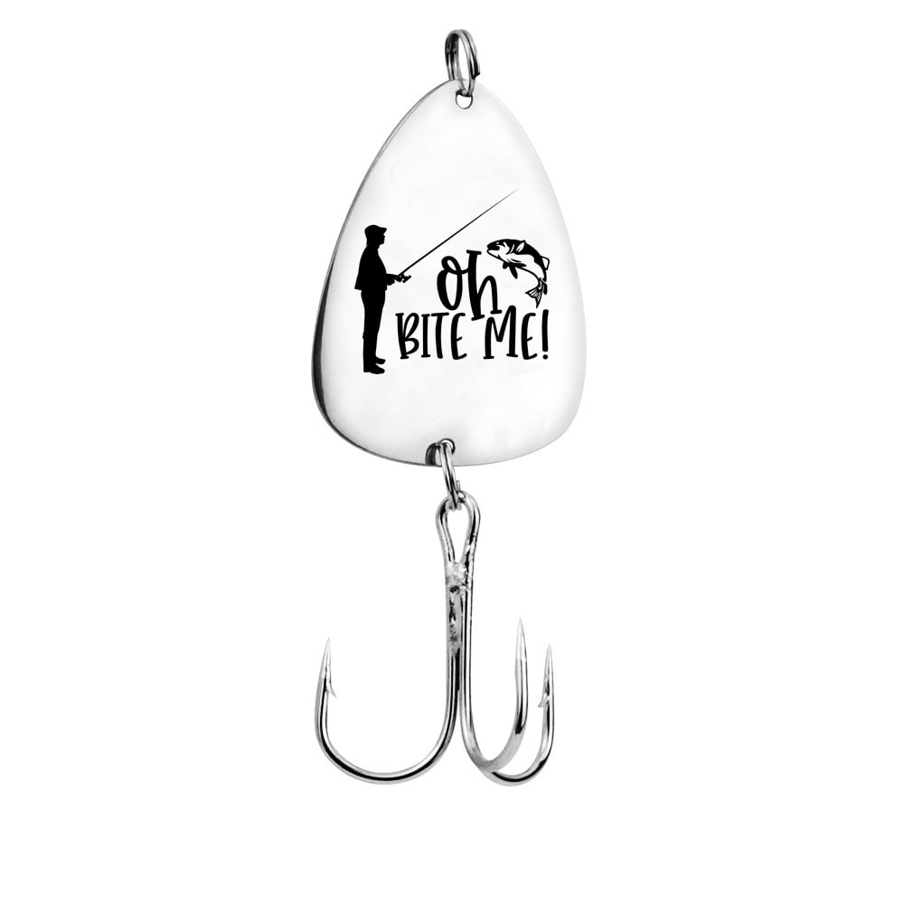 Image of Oh Bite Me Engraved Metal Fish Hook – Funny Fishing Gift for Anglers & Fishermen i your Life