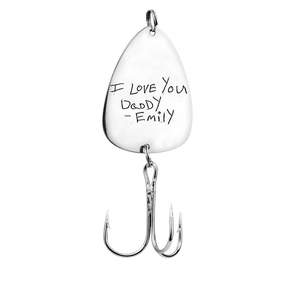 Image of Custom Handwriting engraved Fish Hook - Premium Keepsake Gift for Anglers