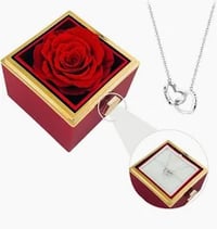 Heart-Shaped Red Rose Necklace with Gift Box
