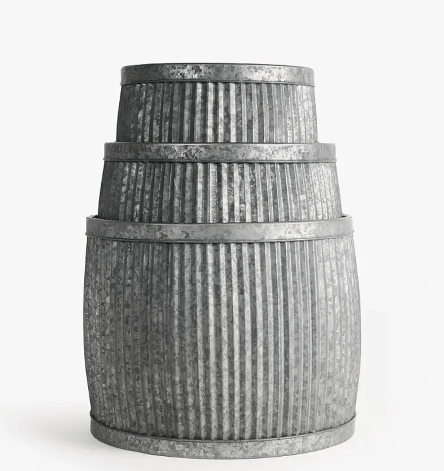 Image of Fluted Tin Planter 