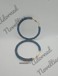 Image 1 of Large Wire Wrapped Bead Hoop Earrings - ANA826071