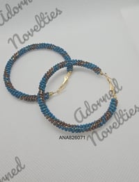 Image 2 of Large Wire Wrapped Bead Hoop Earrings - ANA826071