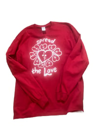 Image of Limited edition red  spread the love long sleeved shirt