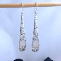 Image 1 of Engraved Vintage Spoon Earrings