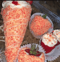 Strawberry Cream Cheese Stuffed Cone and Strawberries