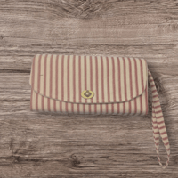 Image 1 of Red Pillow Ticking Necessary Clutch Wallet