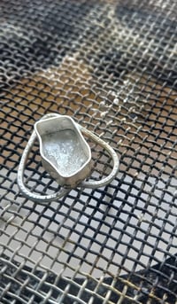 Image 4 of "Signature" Genuine Aqua Blue Sea Glass Pendant in a Textured Sterling Silver Heart-Shaped Surround