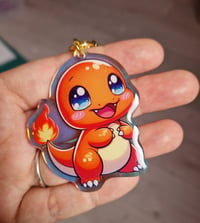 Image 2 of Starter Pokemon niedliche Charms Schlüsselanhänger holografisch