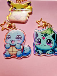 Image 7 of Starter Pokemon niedliche Charms Schlüsselanhänger holografisch