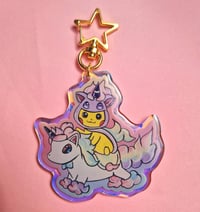 Image 1 of Pikachu Ponita Charm Schlüsselanhänger holografisch