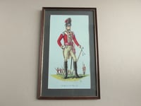 Image 1 of 14th Regiment of Foot Officer 1802 by L. K., Vintage Art Print, Military Uniform Portrait, Framed  