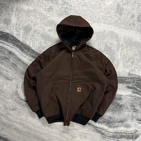Image 1 of Carhartt Brown 90s 2000s Style Reworked Detroit Active Hoodie Jacket Size Large