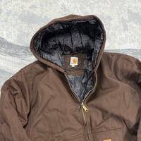 Image 3 of Carhartt Brown 90s 2000s Style Reworked Detroit Active Hoodie Jacket Size Large