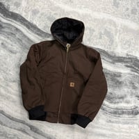 Image 2 of Carhartt Brown 90s 2000s Style Reworked Detroit Active Hoodie Jacket Size Large