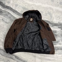 Image 4 of Carhartt Brown 90s 2000s Style Reworked Detroit Active Hoodie Jacket Size Large