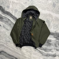 Image 4 of Carhartt Forrest Green 90s 2000s Style Reworked Detroit Active Hoodie Jacket Lrg