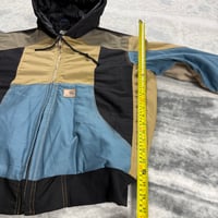 Image 3 of Carhartt Patch Colour Block 90s Y2K Style Reworked Active Hoodie Jacket Size XL