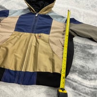 Image 3 of Carhartt Patch Colour Block 90's Y2K Style Reworked Active Hoodie Jacket Size XL