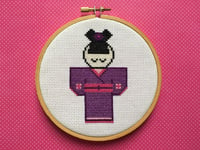 Image 1 of Japanese Kimono Geisha Cross Stitch Pattern PDF