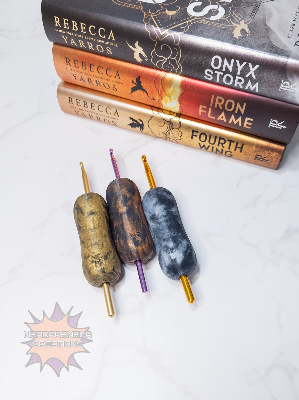 Image of Bookish Adventure Squishy Grips Pencil Interchangeable Silicone Crochet Hook Grip