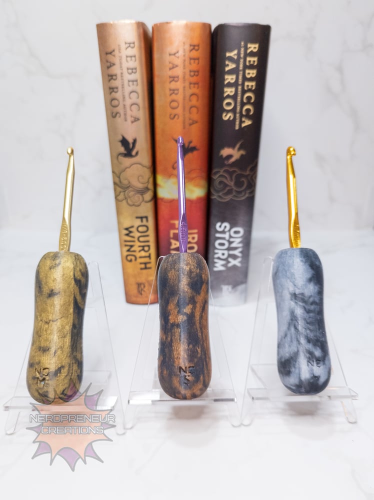 Image of Bookish Adventure Squishy Grips Pencil Interchangeable Silicone Crochet Hook Grip