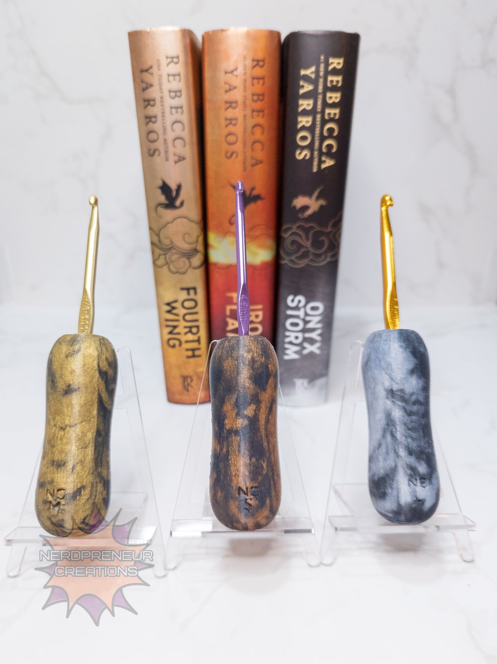 Image of Bookish Adventure Squishy Grips Pencil Interchangeable Silicone Crochet Hook Grip
