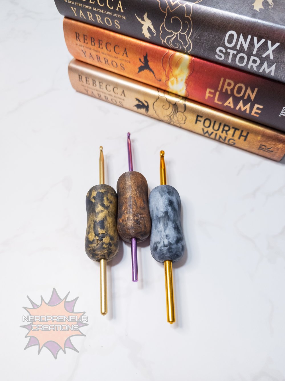 Image of Bookish Adventure Squishy Grips MINI Pencil Interchangeable Silicone Crochet Hook Grip