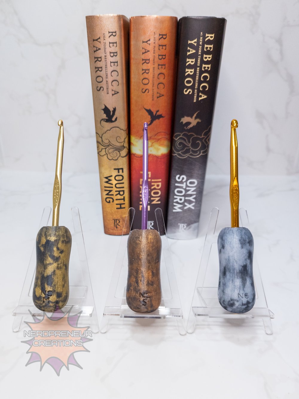 Image of Bookish Adventure Squishy Grips MINI Pencil Interchangeable Silicone Crochet Hook Grip