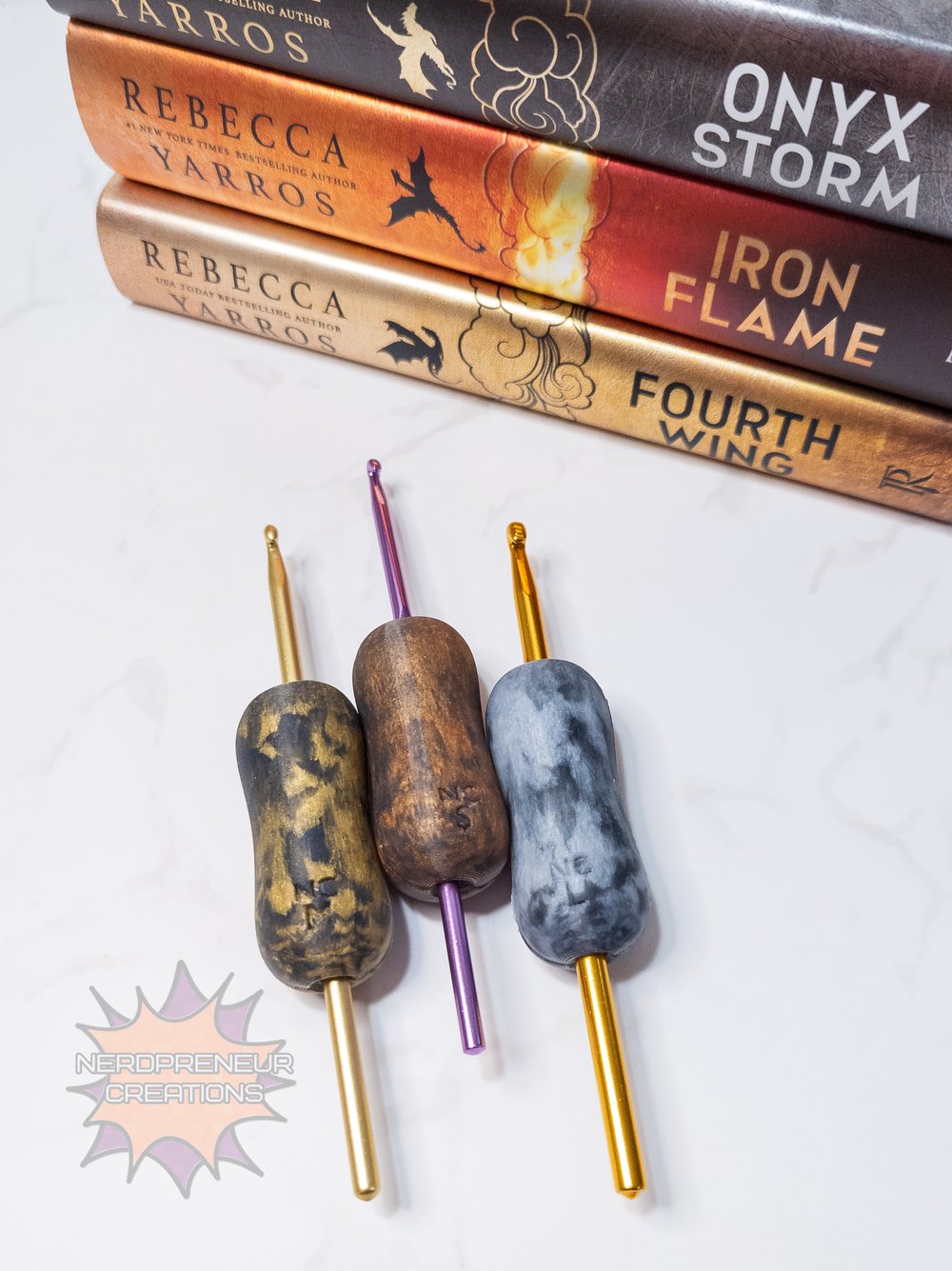 Image of Bookish Adventure Squishy Grips MINI Pencil Interchangeable Silicone Crochet Hook Grip
