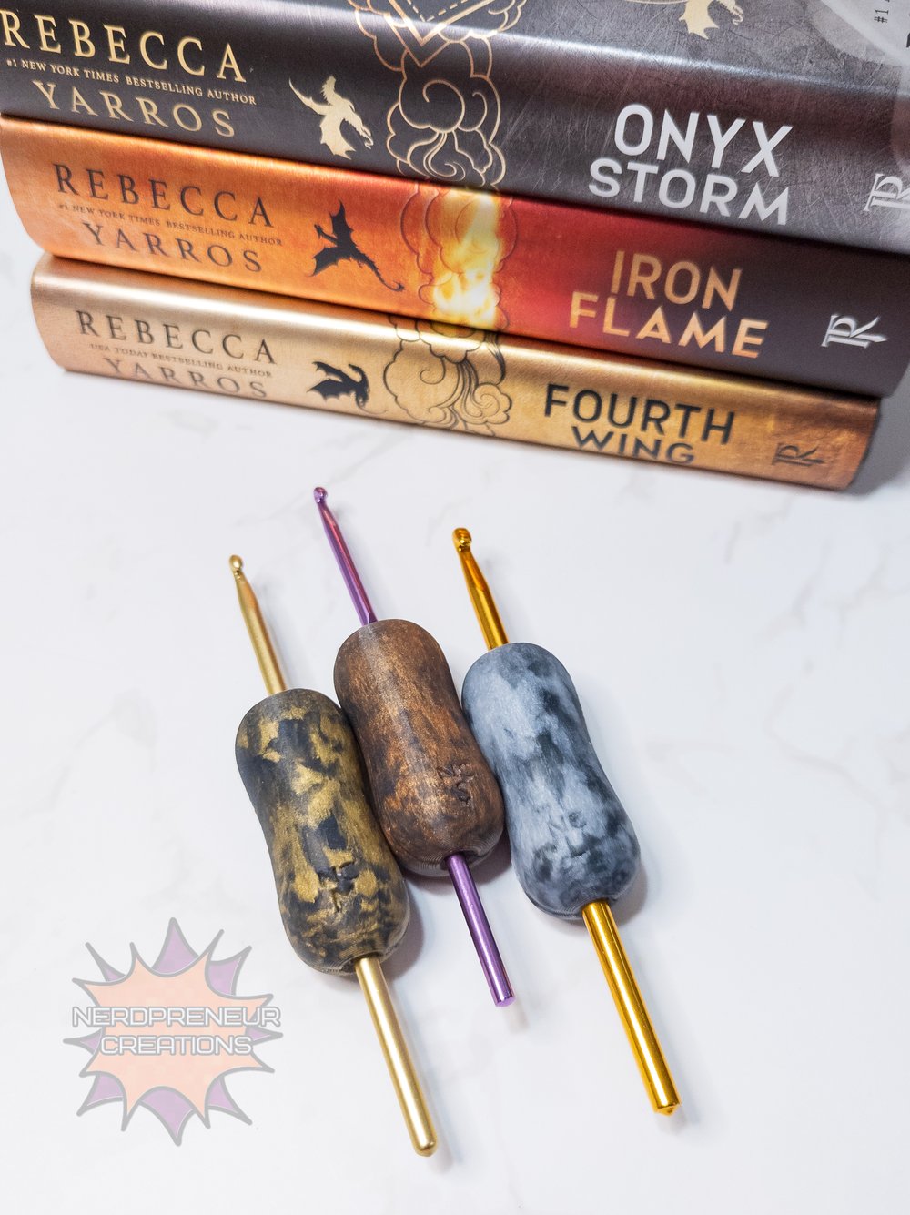 Image of Bookish Adventure Squishy Grips MINI Pencil Interchangeable Silicone Crochet Hook Grip