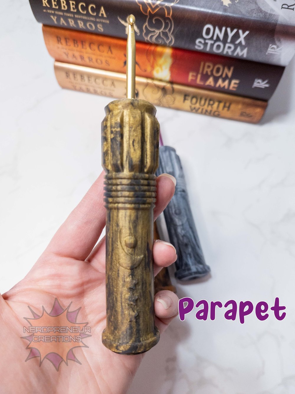 Image of Bookish Adventure Squishy Grips Moon Saber Interchangeable Silicone Crochet Hook Grip