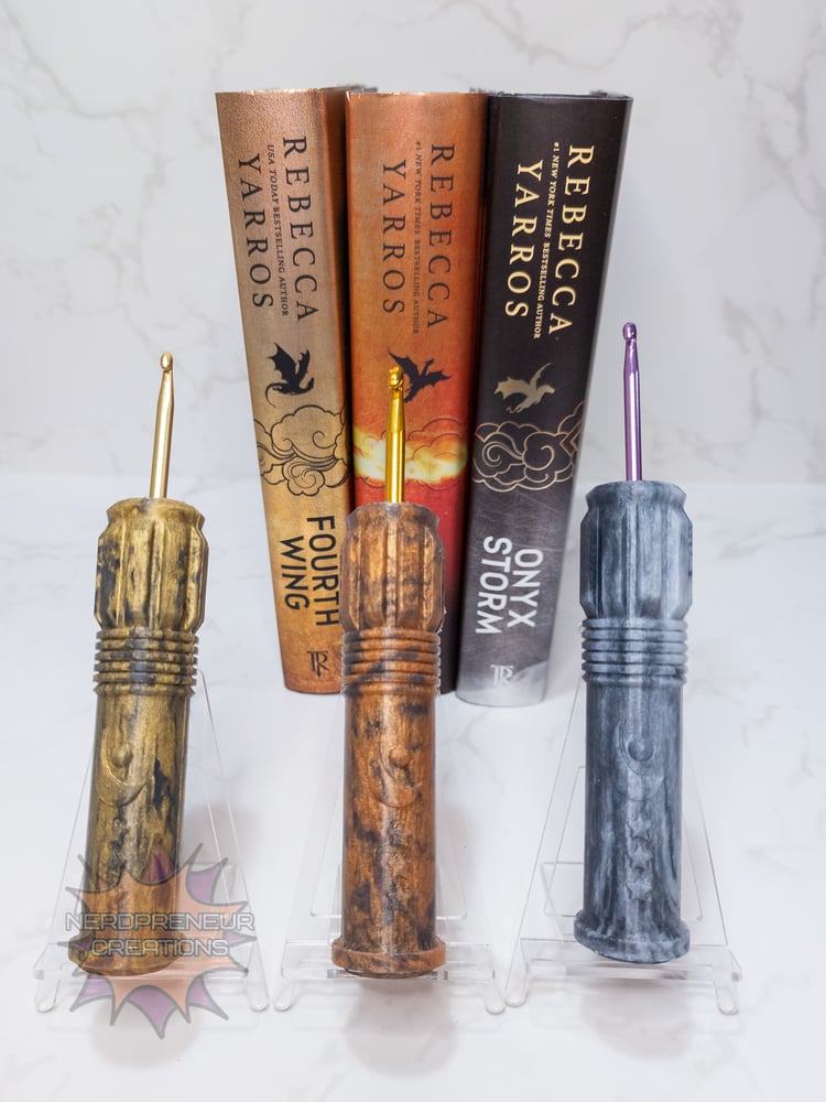 Image of Bookish Adventure Squishy Grips Moon Saber Interchangeable Silicone Crochet Hook Grip