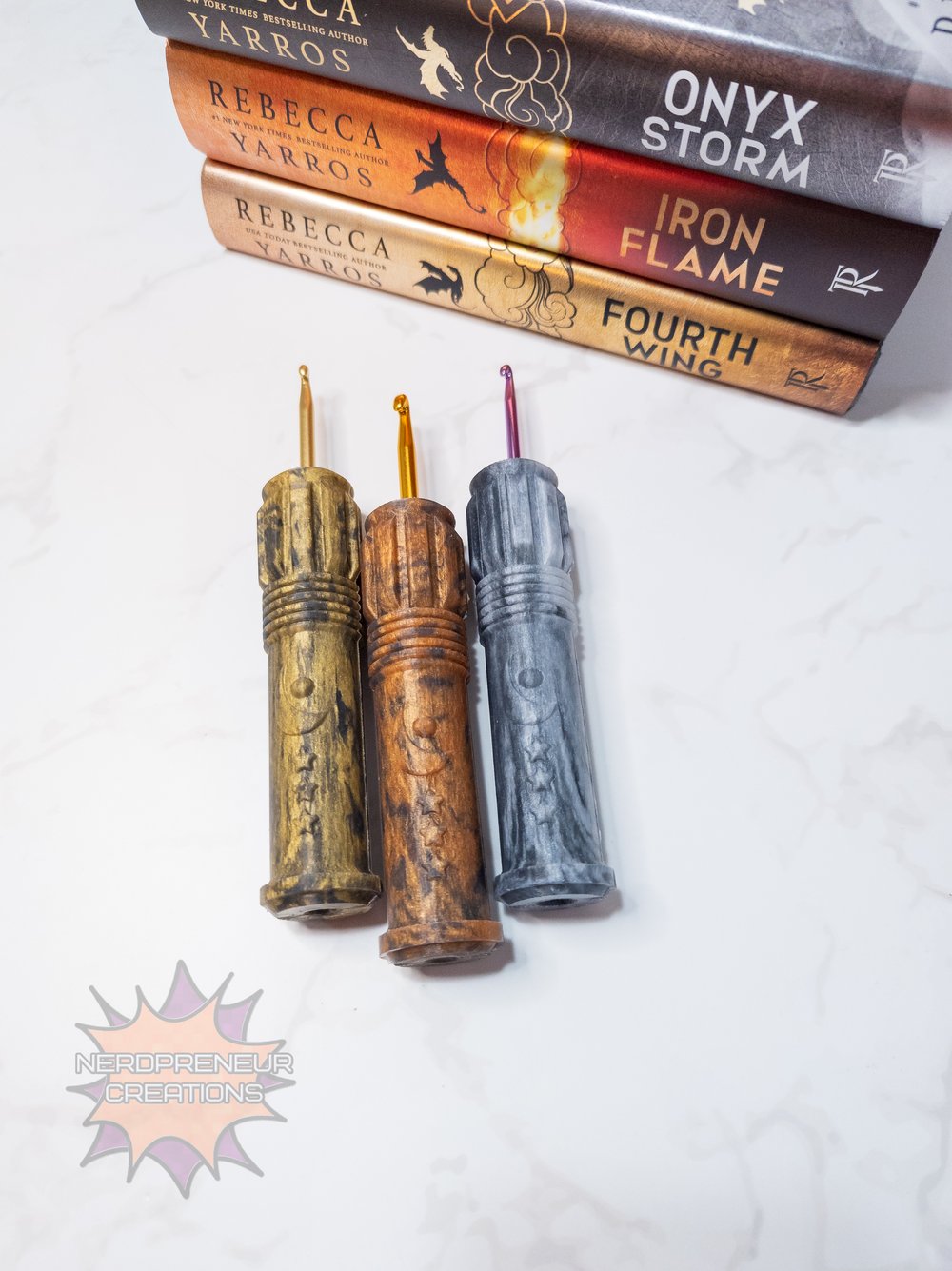 Image of Bookish Adventure Squishy Grips Moon Saber Interchangeable Silicone Crochet Hook Grip