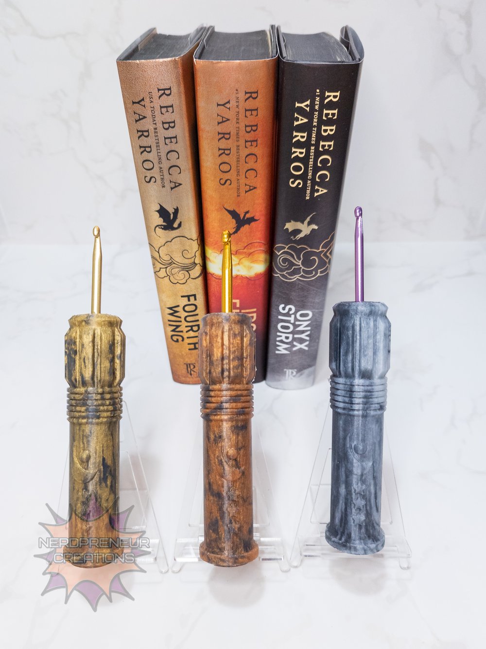 Image of Bookish Adventure Squishy Grips Moon Saber Interchangeable Silicone Crochet Hook Grip