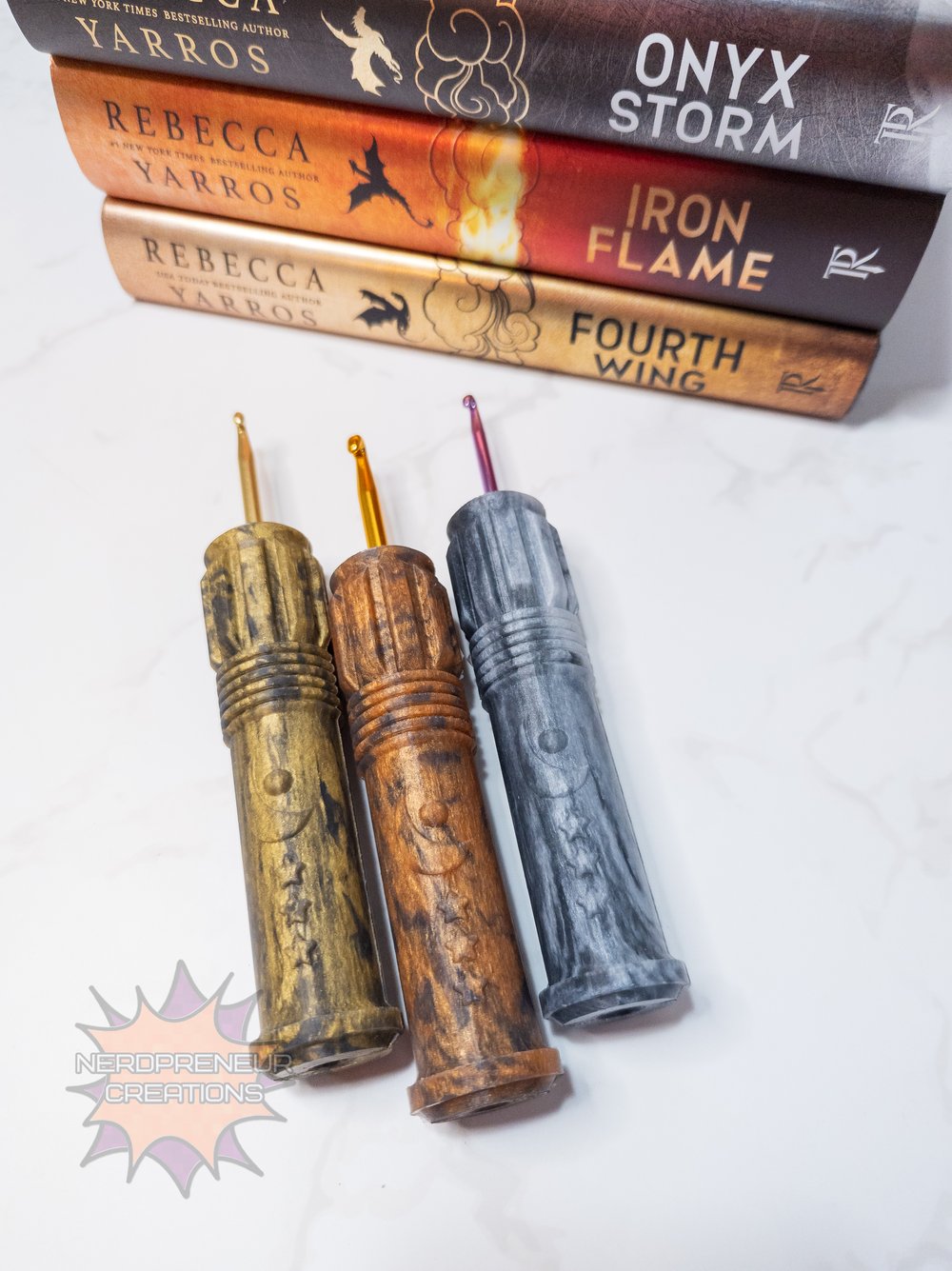 Image of Bookish Adventure Squishy Grips Moon Saber Interchangeable Silicone Crochet Hook Grip