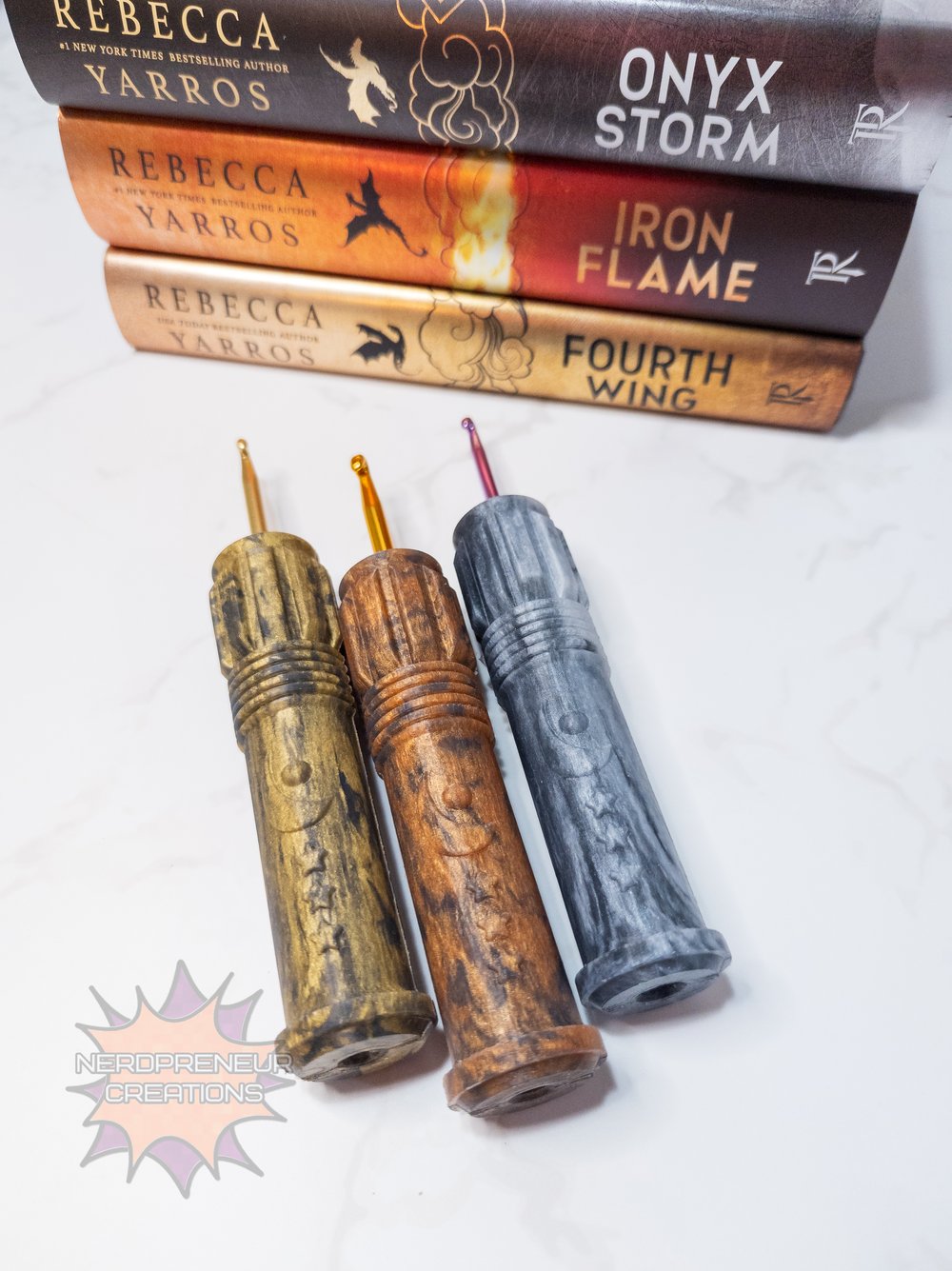 Image of Bookish Adventure Squishy Grips Moon Saber Interchangeable Silicone Crochet Hook Grip