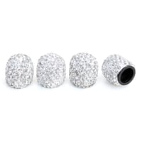 Silver Bling Tire Valve Caps - Universal Fit for Cars, Bikes, and Motorcycles (Set of 4)