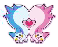 Image 2 of Pachirisu Hearts (Sticker)