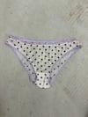 White  Mesh panties with dots and violet ribbon 