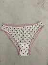 White mesh panties with pink ribbon