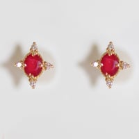 Image 1 of Liz Ruby Stud Earring