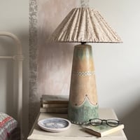 Image 1 of Fresco Painted Wooden Lamp 