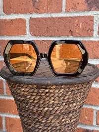 Image 1 of Black Hexagon Tinted Frames