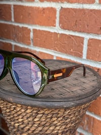 Image 2 of Green Aviator Style Clear Glasses