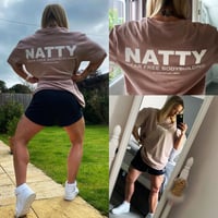 Image 4 of NATTY Dusk Rose Oversized T-Shirt – Stylish Natural Bodybuilding Apparel
