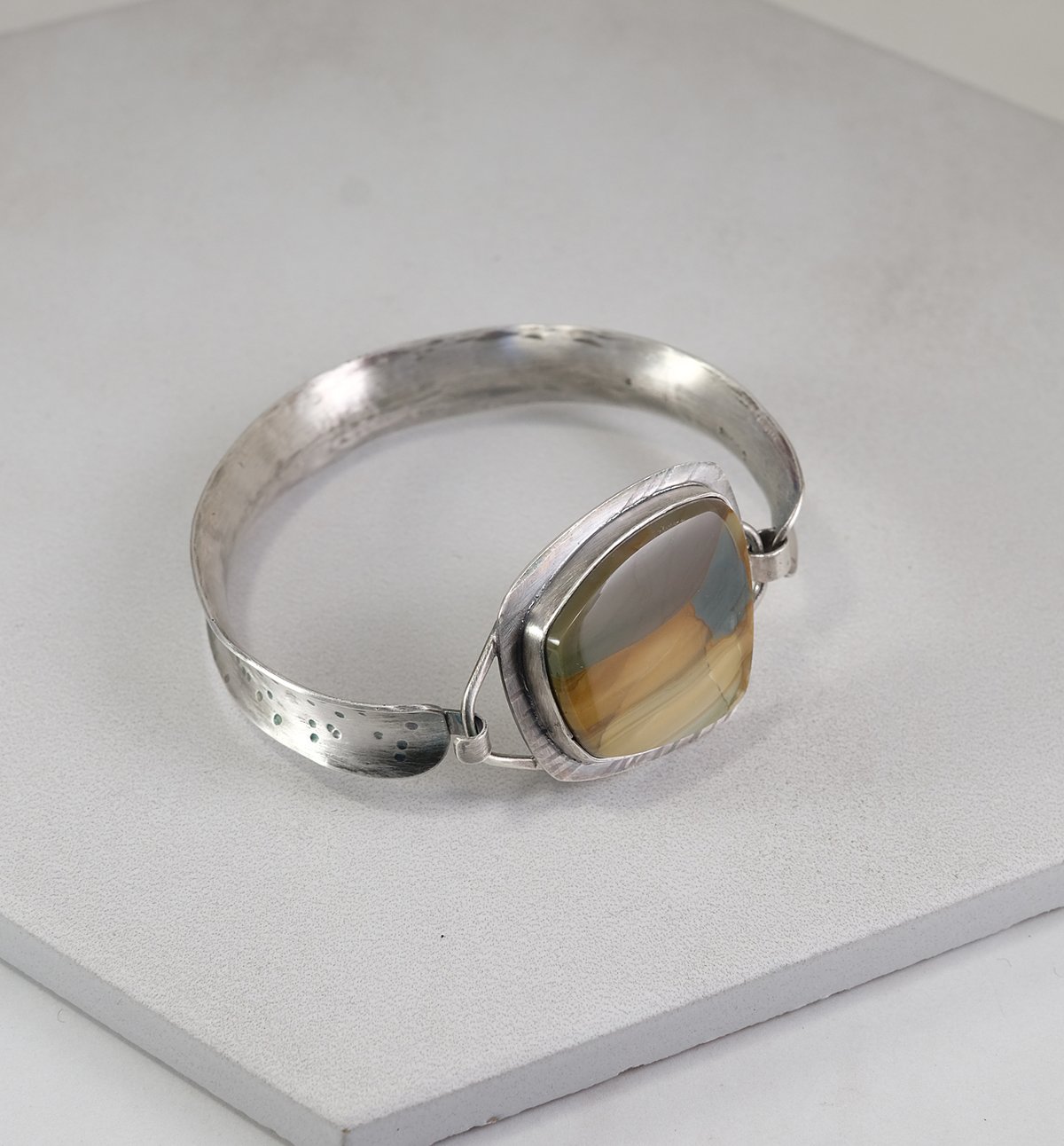 Image of Oregon Picture Jasper, Sterling Silver Bracelet